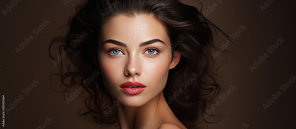 photo of young beautiful woman with makeup on her face Clean and smooth skin care photo of young beautiful woman with makeup on her face Clean and smooth skin care