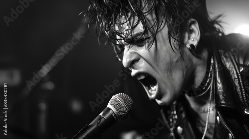 Intense Punk Vocalist on Stage., Celebrate the diversity of Music : La Fête de la Musique.