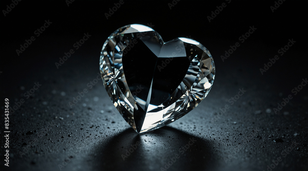 A crystal love shaped stone A crystal love shaped stone