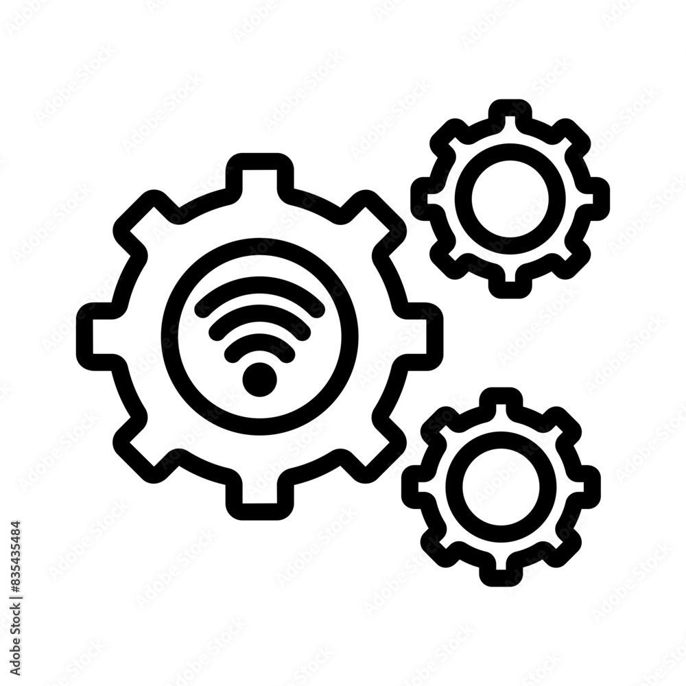 Smart setting line icon. Smart home icon. Internet of things icon isolated on white background. Transparent background, minimalist symbol. Vector images Smart setting line icon. Smart home icon. Internet of things icon isolated on white background. Transparent background, minimalist symbol. Vector images