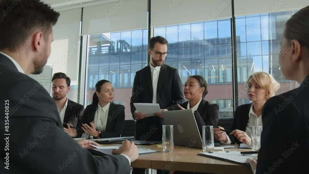 board of directors convening. Meeting of businessman people in office. Serious talk. Company meeting for brainstorm in big office. Ceo listening employees for new projects. board of directors convening. Meeting of businessman people in office. Serious talk. Company meeting for brainstorm in big office. Ceo listening employees for new projects.