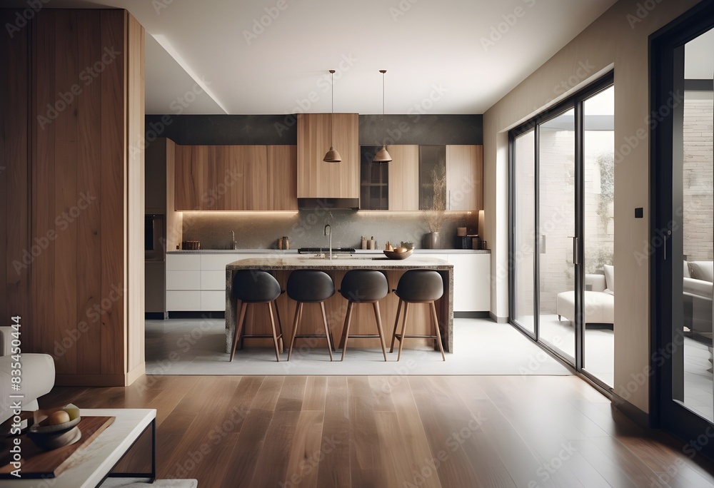 Photo modern style conceptual interior room 3d illustration Photo modern style conceptual interior room 3d illustration