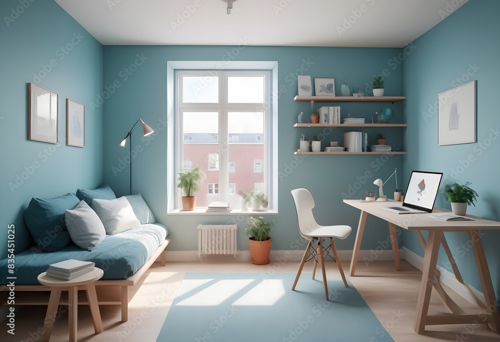 Fototapeta premium Photo modern style conceptual interior room 3d illustration