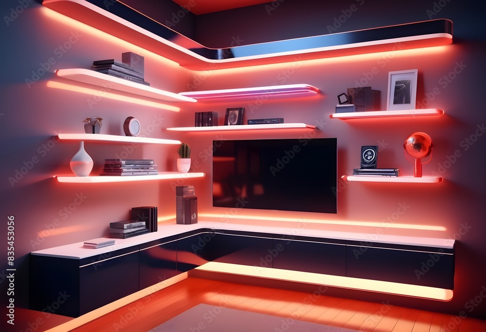 Photo modern style conceptual interior room 3d illustration Photo modern style conceptual interior room 3d illustration