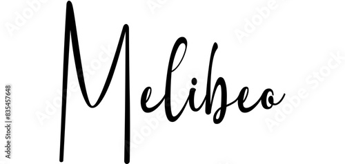 Melibeo - black color - name written - ideal for websites, presentations, greetings, banners, cards, t-shirt, sweatshirt, prints, cricut, silhouette, sublimation, tag photo