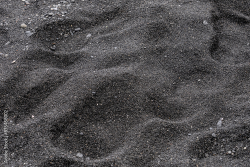 Punalu'u Black Sand Beach, Big island Hawaii. Kau Basalt, 3000 to 5000 years, Tholeiitic basalt, From Mauna Loa, a shield volcano photo