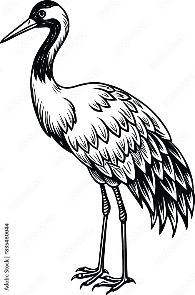 Fototapeta premium heron illustration on white background