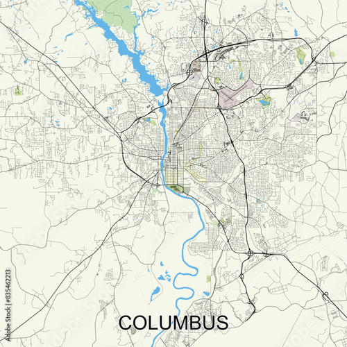 Columbus, Georgia, United States map poster art