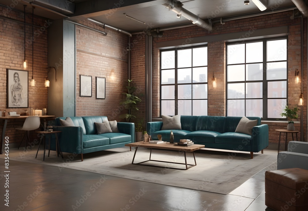 Photo modern style conceptual interior room 3d illustration Photo modern style conceptual interior room 3d illustration