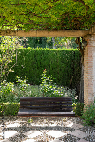 Generalife gardens of Alhambra in Granada Spain