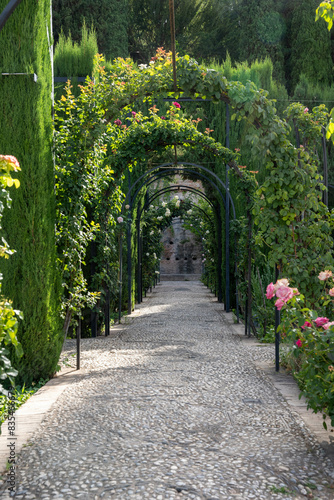 Generalife gardens of Alhambra in Granada Spain