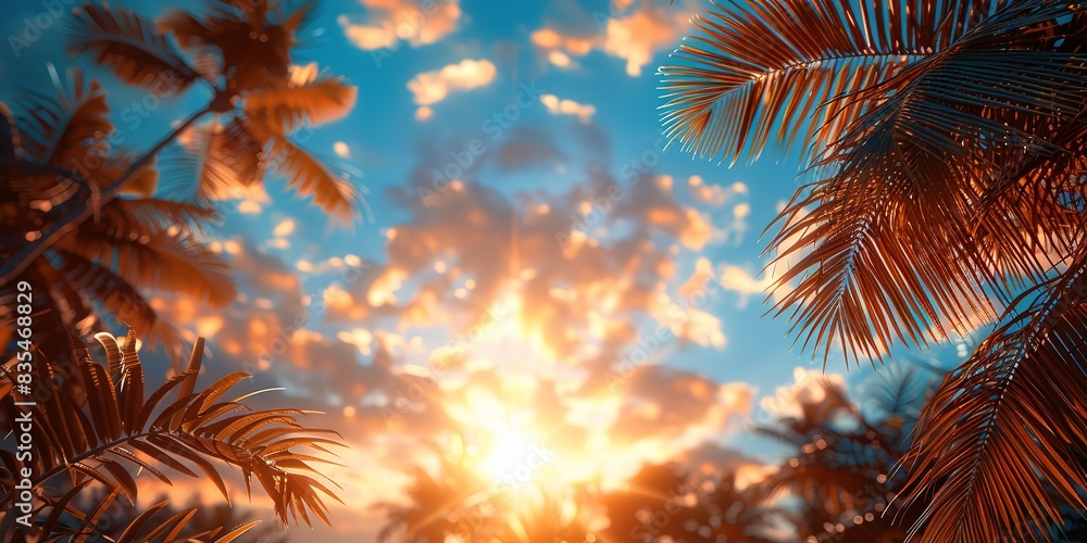 Creative commercial photography that conveys the mood of summer , summer minimalistic background, sunny summer weather, beautiful high class feel to the image, nature meets art, high-definat ion