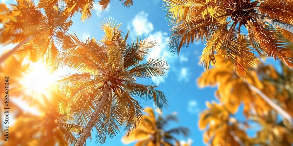Creative commercial photography that conveys the mood of summer , summer minimalistic background, sunny summer weather, beautiful high class feel to the image, nature meets art, high-definat ion