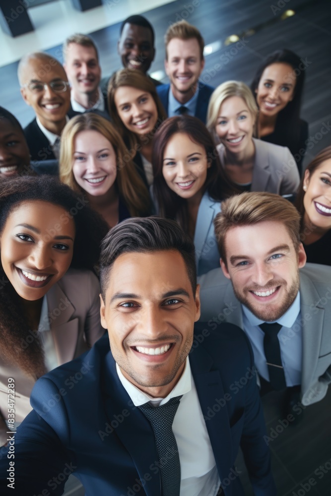 Group of professionals posing for a photo, advice for use: corporate events, marketing materials, team building activities Group of professionals posing for a photo, advice for use: corporate events, marketing materials, team building activities