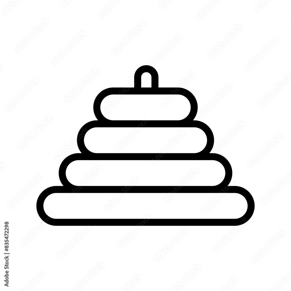 Toy pyramid line icon. Toys icon. Kids toys icon isolated on white background. Transparent background, minimalist symbol. Vector images Toy pyramid line icon. Toys icon. Kids toys icon isolated on white background. Transparent background, minimalist symbol. Vector images