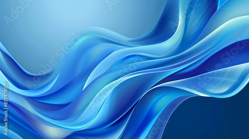 A vibrant abstract blue vector background, ideal for design use, featuring smooth gradients and flowing geometric shapes that create a sense of movement and depth
