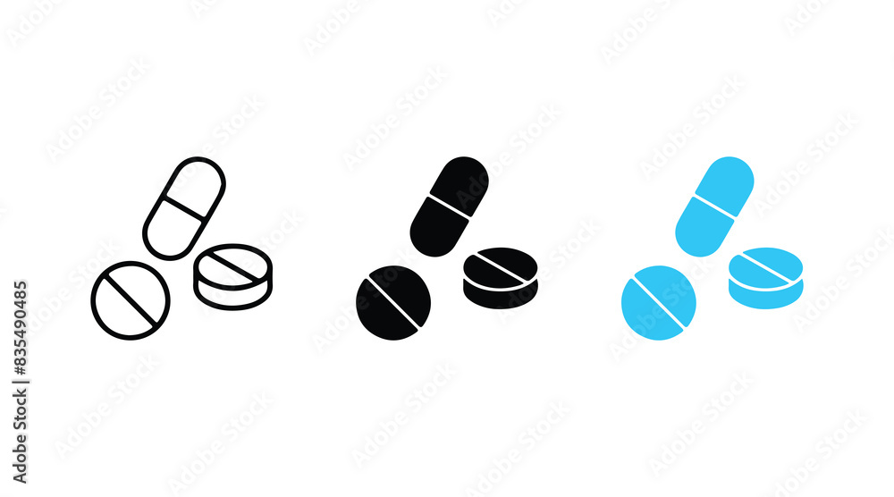 Pills icon set vector. capsule icon. Drug sign and symbol. Black PNG Silhouette Pills icon set vector. capsule icon. Drug sign and symbol. Black PNG Silhouette