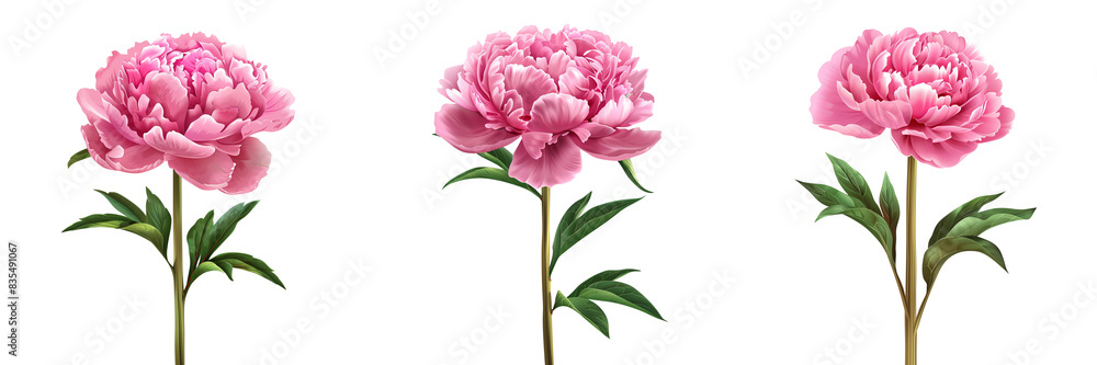 Pink peony isolated on transparent background Pink peony isolated on transparent background