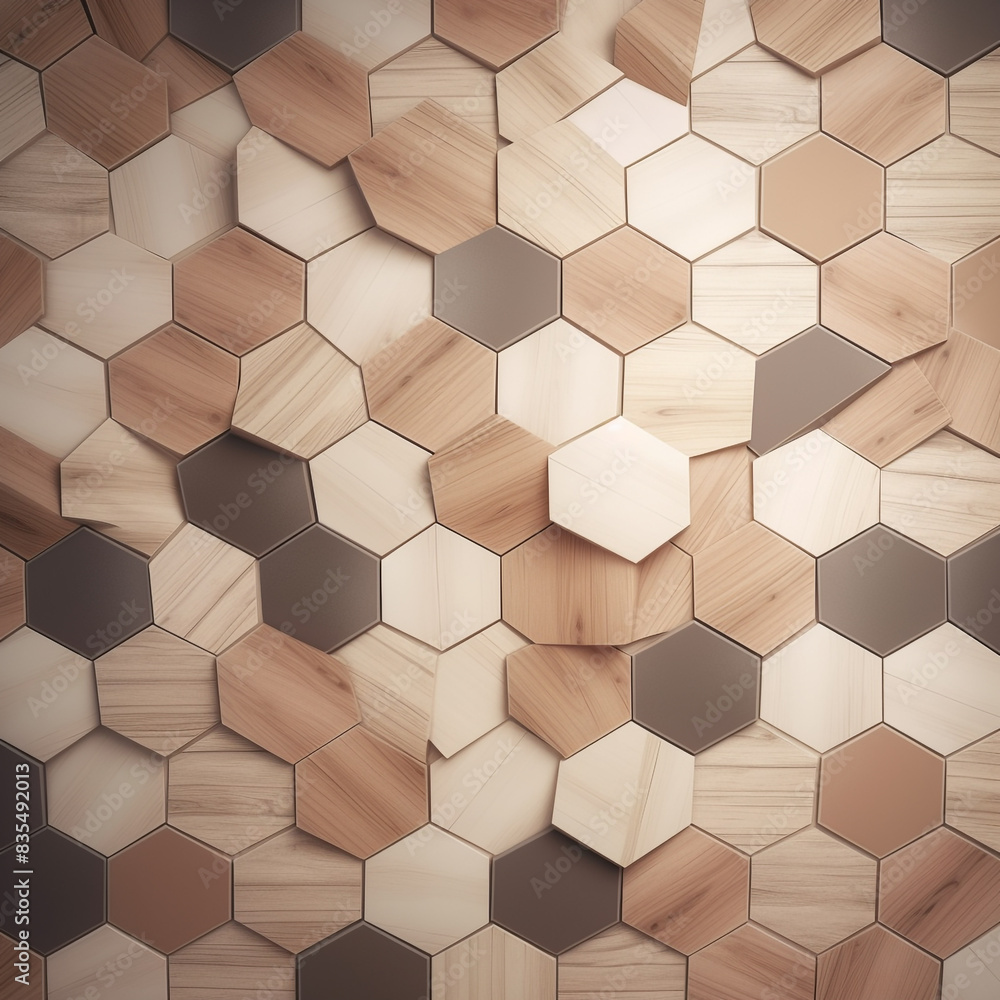 from above wooden hexagon pattern, graphic background concept from above wooden hexagon pattern, graphic background concept