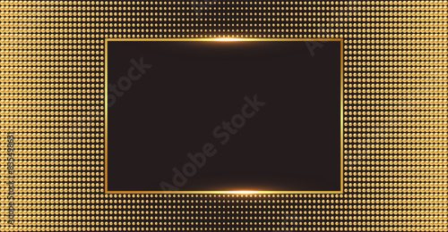 Golden luxury background with beads. Vector illustration.