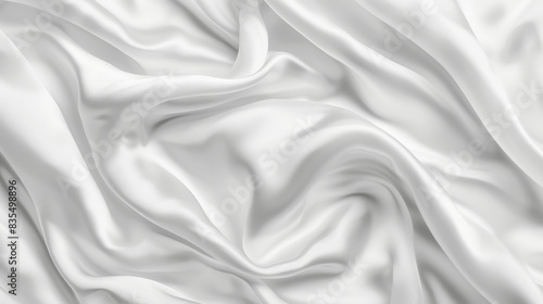 White Silk Fabric Background Generative AI