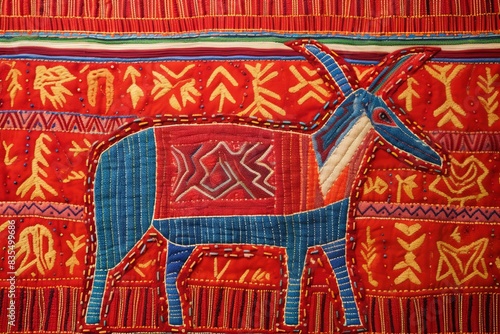 Exceptional and authentic MOLAS. Indian textile tapestry of Kuna women from Panama.