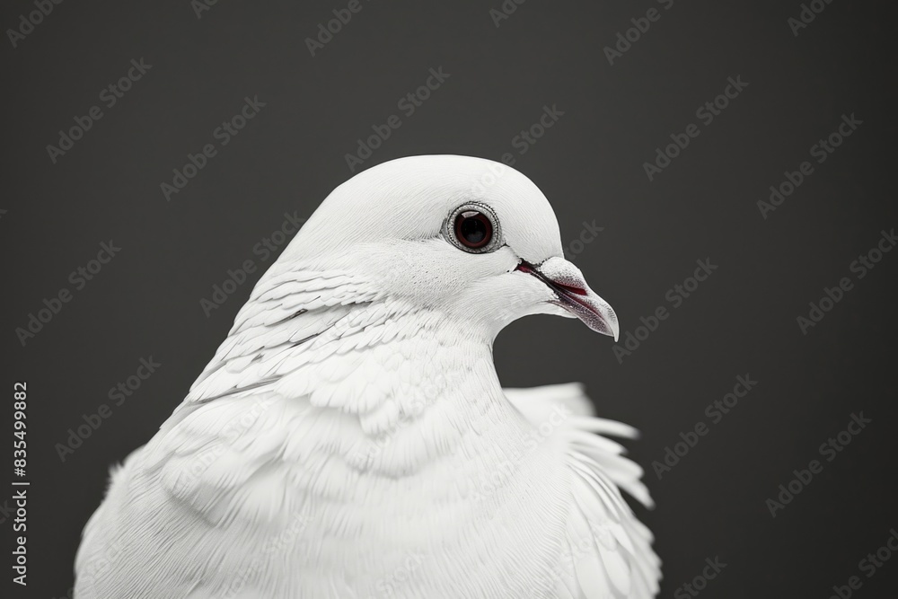 custom made wallpaper toronto digitalWhite Pigeon on Black Background,