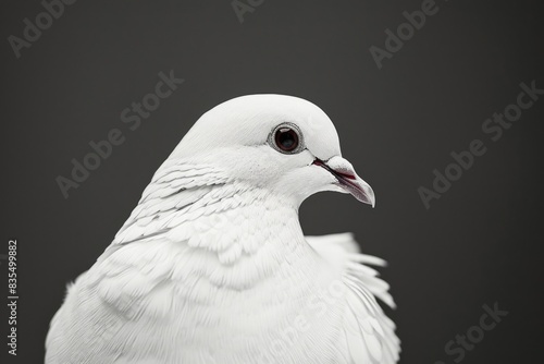 Wallpaper Mural White Pigeon on Black Background, Torontodigital.ca