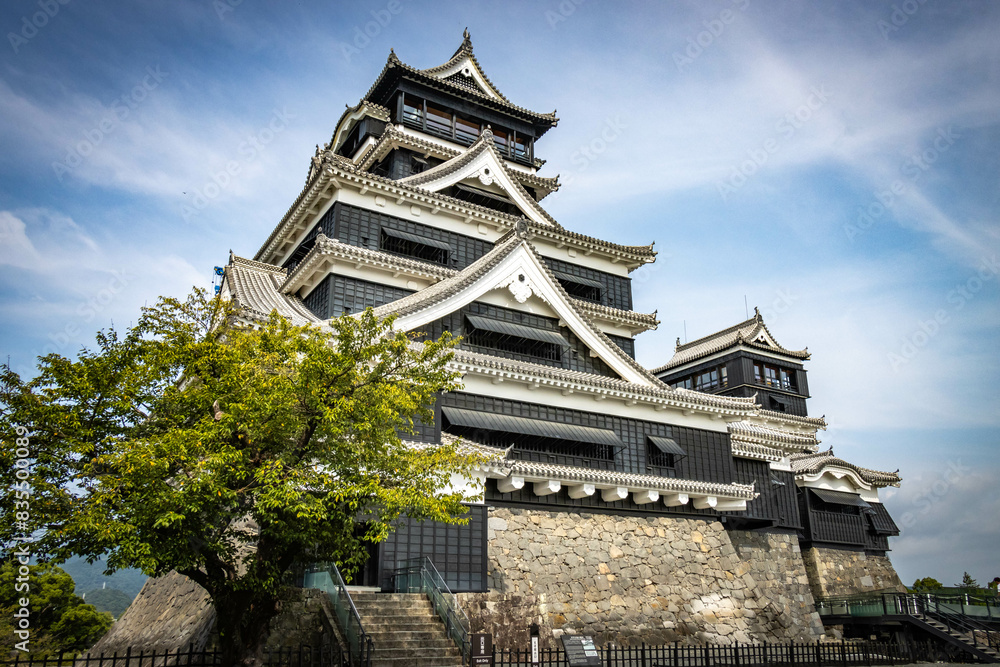 kumamoto castle, newly restored, japanese culture, samurai, kumamoto, japan, asia