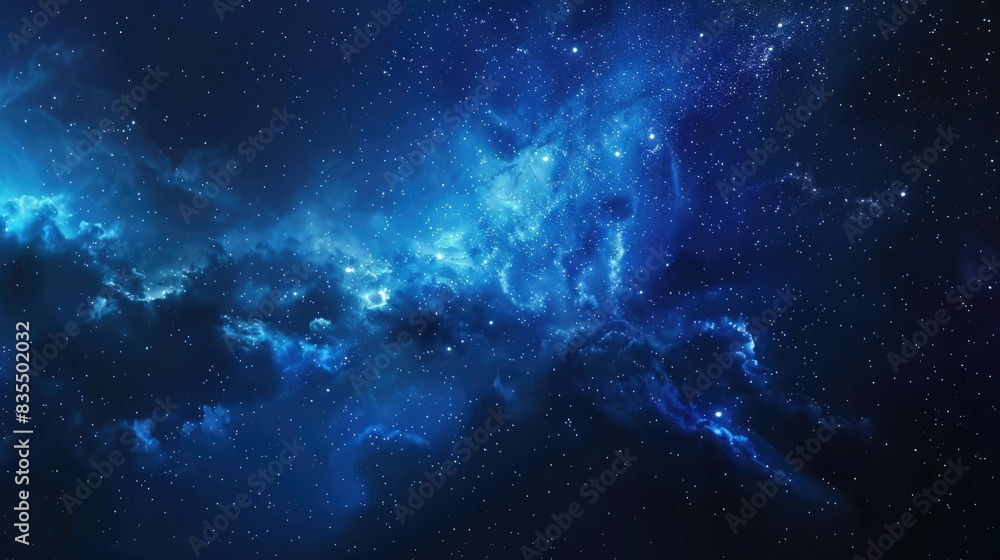 Fototapeta premium Background of a deep and dark blue sky filled with stars