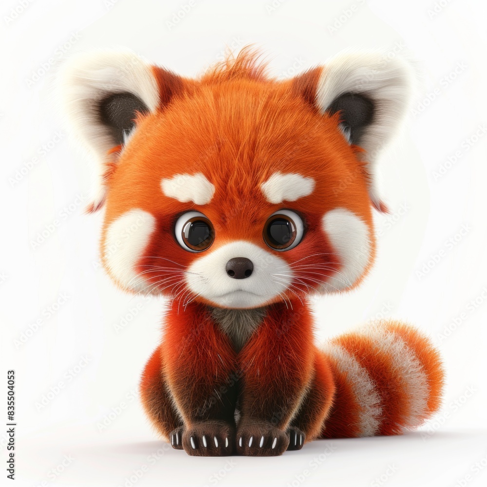 Obraz premium Cute cartoon character of red panda Ailurus