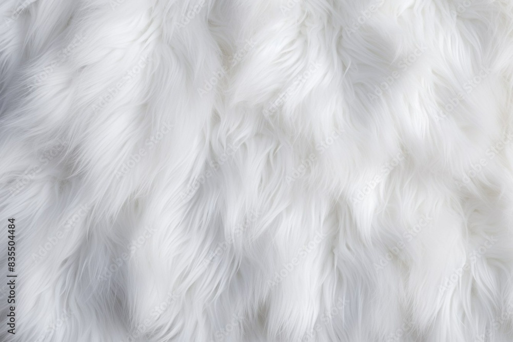 The fur is white and fluffy. It looks like it's from a cat. The fur is very soft and looks like it's made of cotton The fur is white and fluffy. It looks like it's from a cat. The fur is very soft and looks like it's made of cotton
