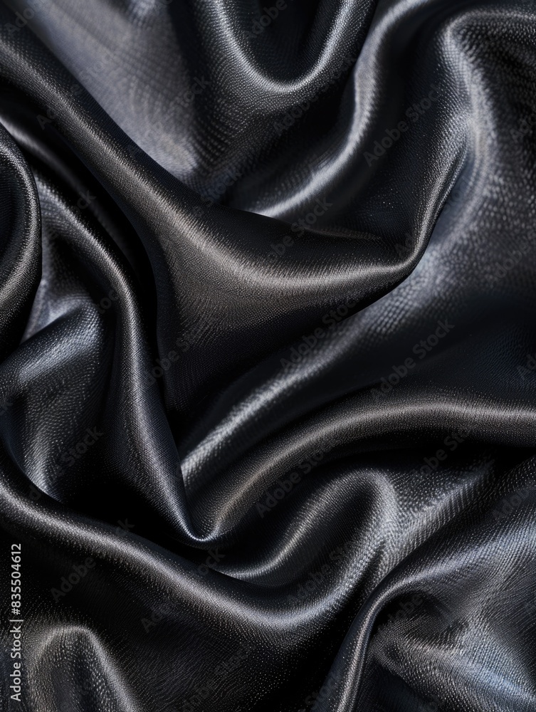 Fototapeta premium Black Leather Material Close Up