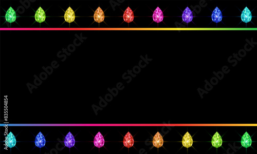 Colorful gems background. Sparkling crystals. Vector illustration.