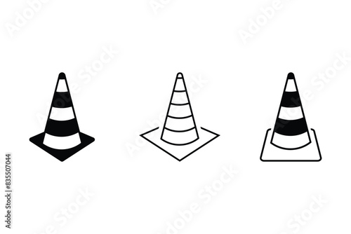 Construction cone icon, vector illustration design. Tools collection. on white background. color editable