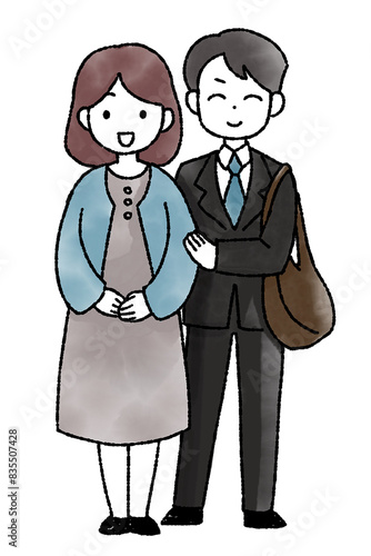 戌の日に参拝する夫婦