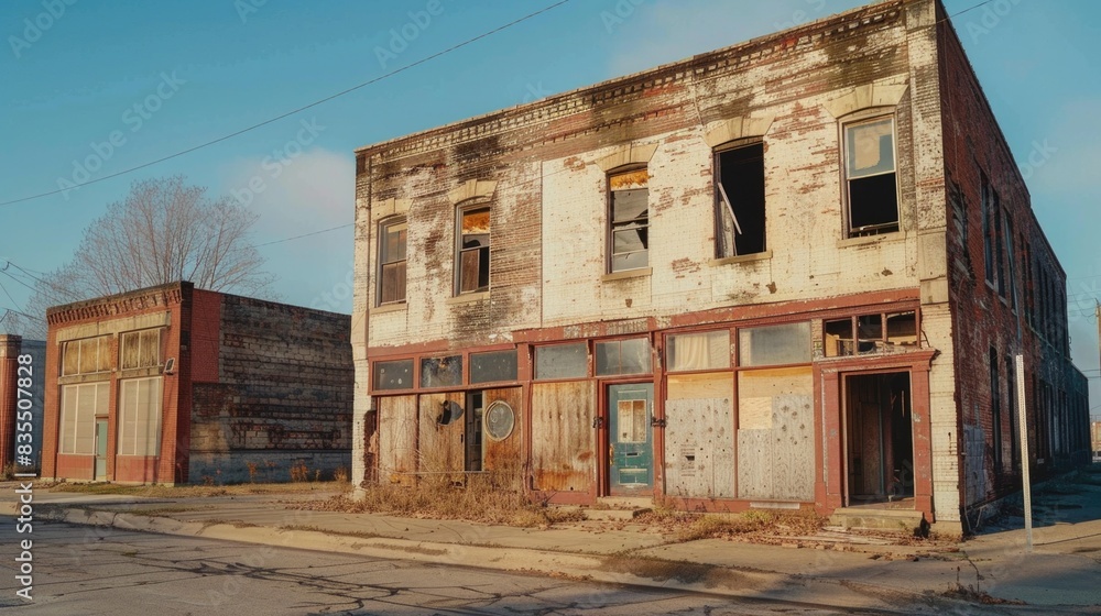 Abandoned Building by Road Abandoned Building by Road
