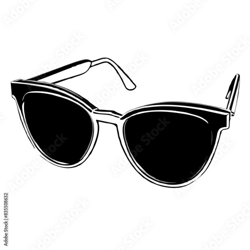  vector illustration of a pair of fashionable sunglasses.