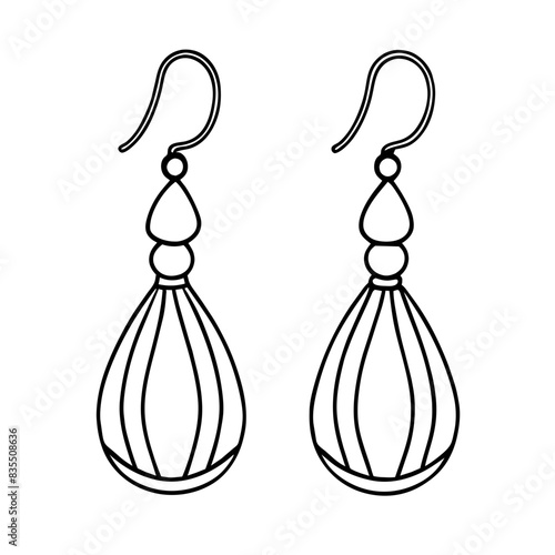 vector illustration of modern, stylish earrings.