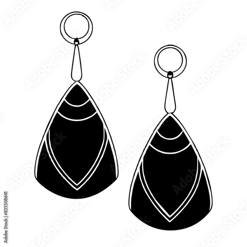 vector illustration of elegant dangle earrings.