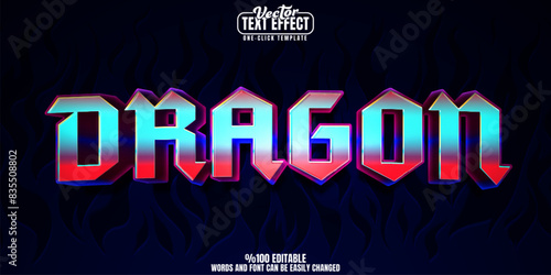 Dragon editable text effect, customizable mythical and beast 3d font style