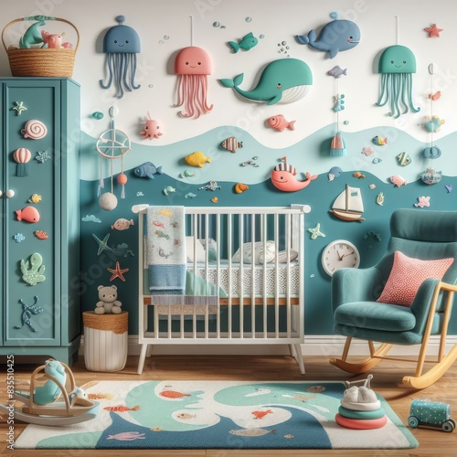 Sea Animals-themed Baby Nursery Room: Enchanting Underwater Beauty