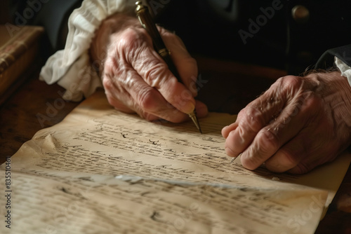 Solemn signing of the declaration of independence of the United States on July 4, 1776
