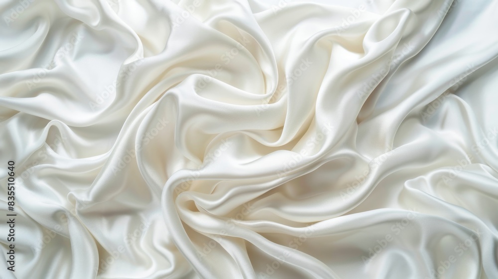Luxurious White Silk Fabric, Generative AI Luxurious White Silk Fabric, Generative AI
