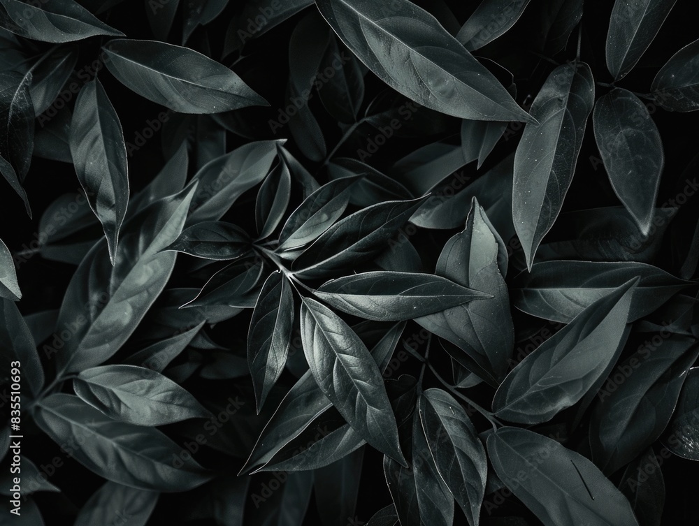 Black and White Leafy Plant Black and White Leafy Plant