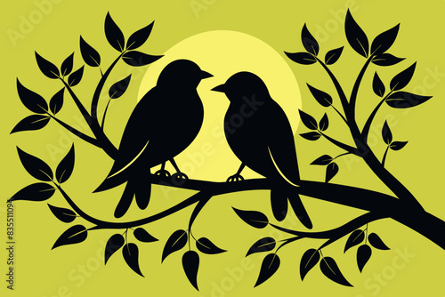 birds vector silhouette illustration © Shiju Graphics
