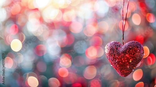 Valentine's day heart background. Heart shape valentine day bokeh background women's day love Mother day birthday glitter bokeh bblurred. photo