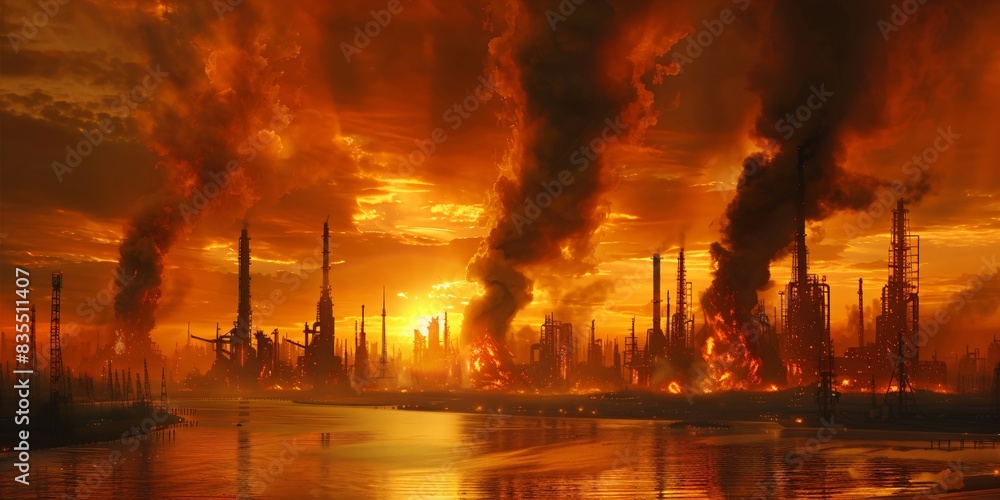 apocalyptic scenery, dystopian landscape apocalyptic scenery, dystopian landscape