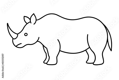 line art of a rhinoceros vector illustration