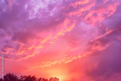Colorful sorbet-colored sunrise